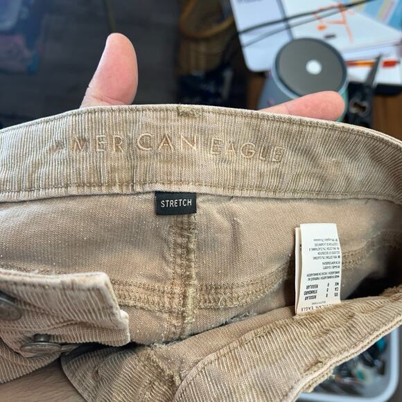 American Eagle Sz 8 R Womens Tan Stretch Boho Western High Rise Flare Pant - Picture 7 of 7